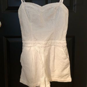 White eyelit romper from Guess